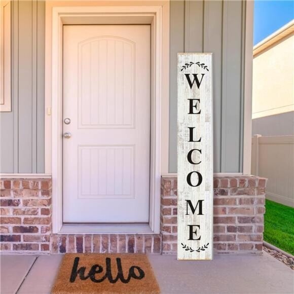 Welcome Sign for Front Door Porch Standing Farmhouse Porch‎ Signs Outdoor Tall